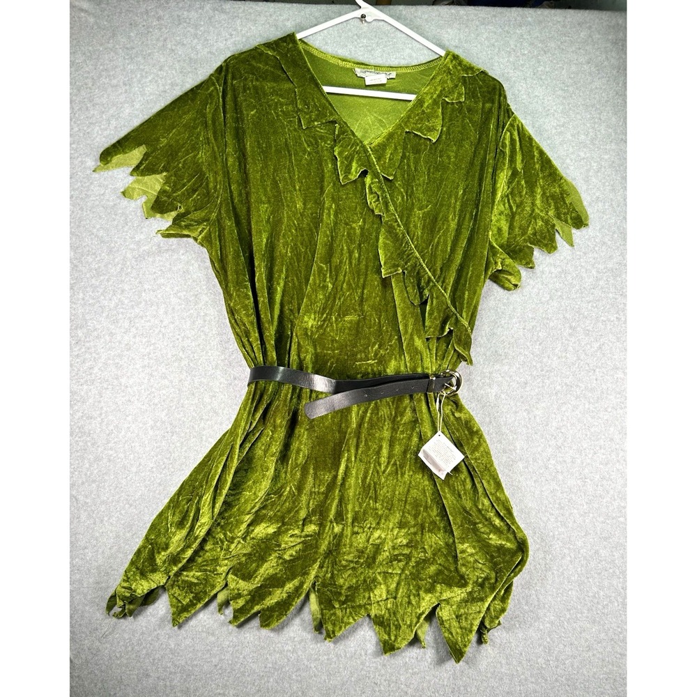 Peter Pan Costume Adult XL Classic Green Velvet Storybook Halloween Men's Tunic
